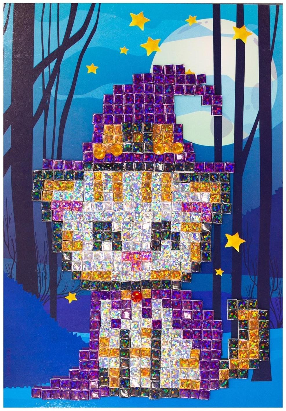 Стикерная мозаика «Волшебный кот», EVA стикеры + стразы