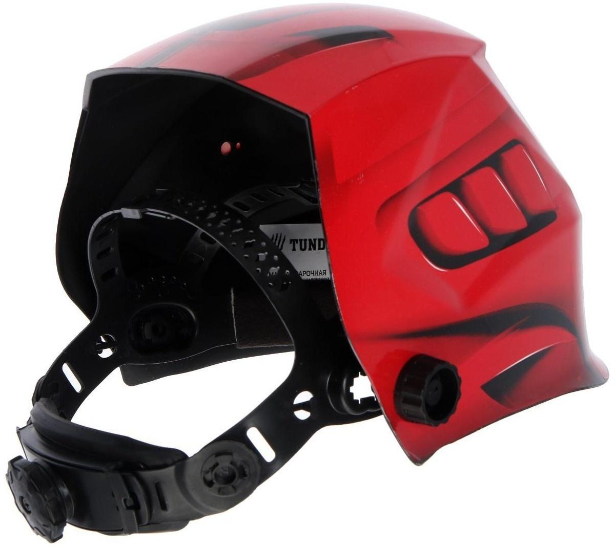Маска сварщика ТУНДРА Pro Ф1 RED LINE, хамелеон, 90х35 мм, DIN 11, 1/1/1/2, Li п/п, MPP