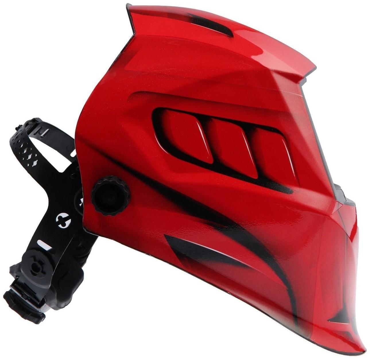 Маска сварщика ТУНДРА Pro Ф1 RED LINE, хамелеон, 90х35 мм, DIN 11, 1/1/1/2, Li п/п, MPP