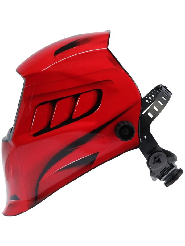 Маска сварщика ТУНДРА Pro Ф1 RED LINE, хамелеон, 90х35 мм, DIN 11, 1/1/1/2, Li п/п, MPP