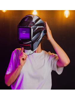 Маска сварщика ТУНДРА Pro Ф1 TECHNO, хамелеон, 90х35 мм, DIN 11, 1/1/1/2, Li п/п, MPP