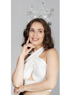 Карнавальный ободок «Звёзды», серебро