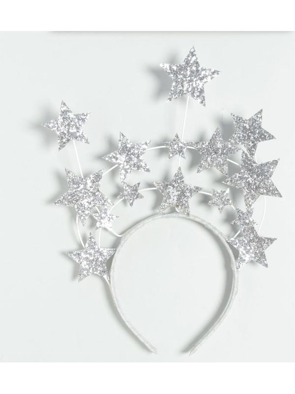 Карнавальный ободок «Звёзды», серебро