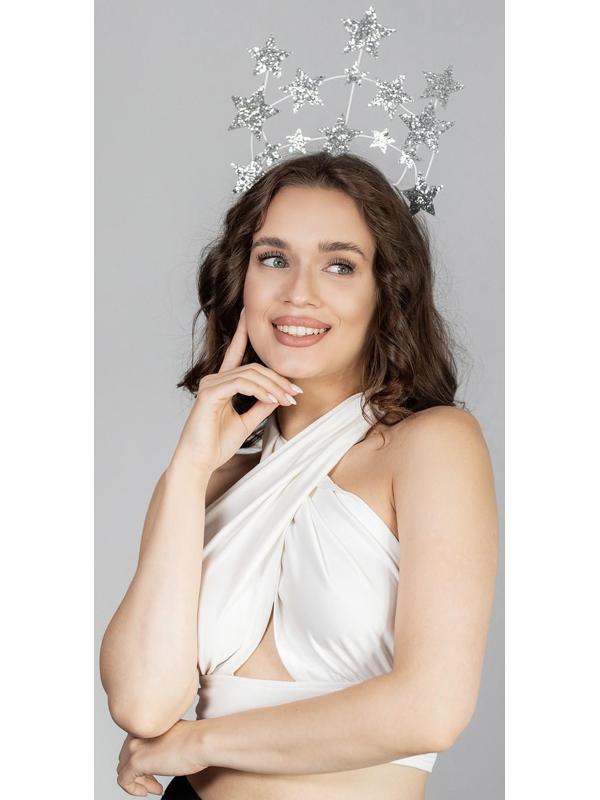 Карнавальный ободок «Звёзды», серебро