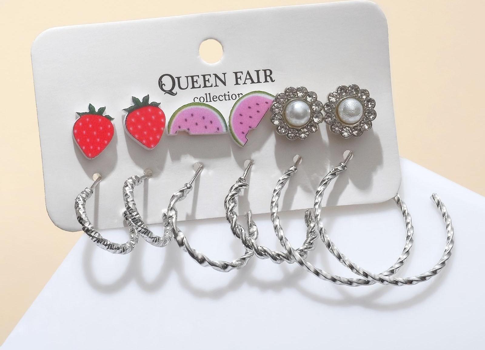 Набор серьги 6пар 