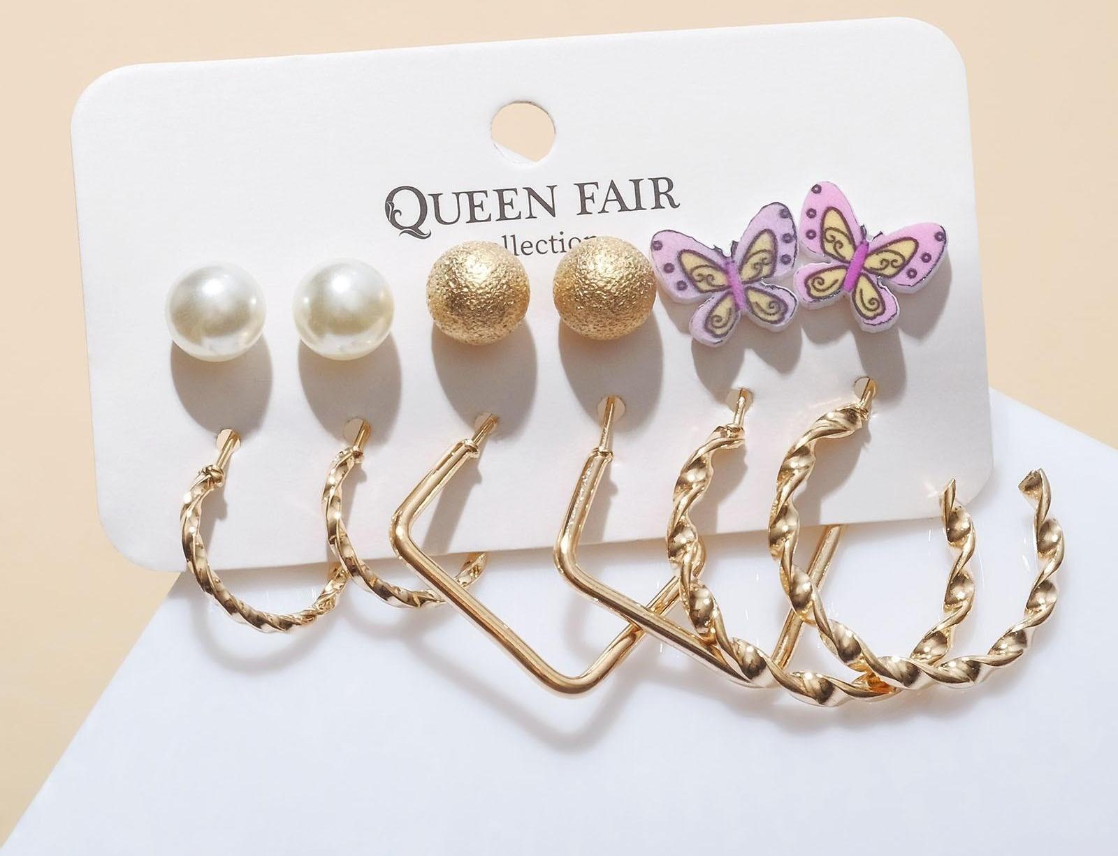 Набор серьги 6 пар 