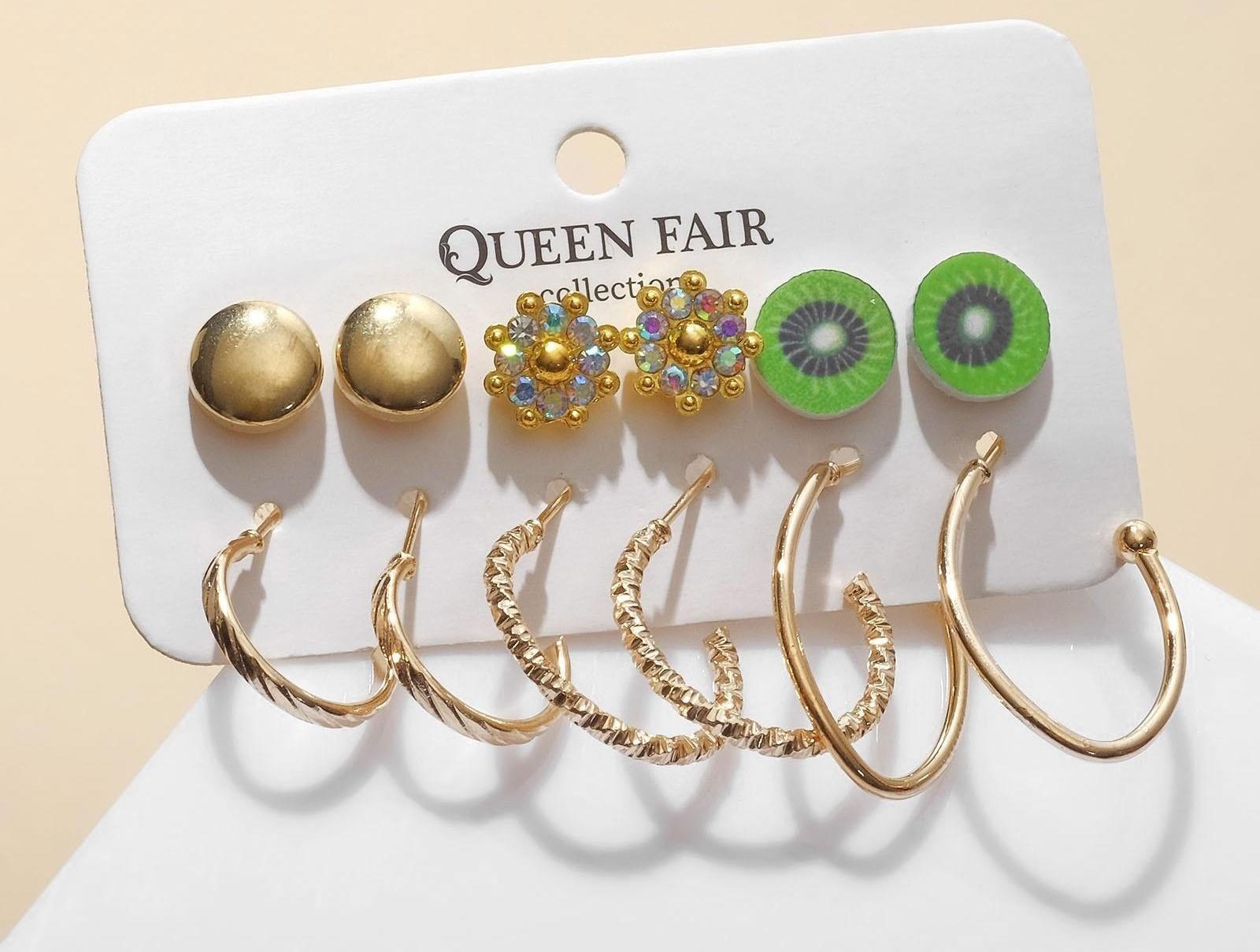 Набор серьги 6 пар 