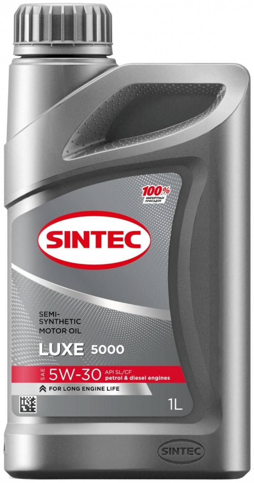 Масло моторное Sintec Luxe 5W-30 SL/CF, п/синтетическое, 1 л