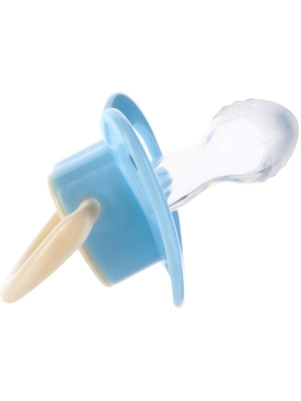 Соска-пустышка анатомическая, силикон, от 0 мес., цвет голубой