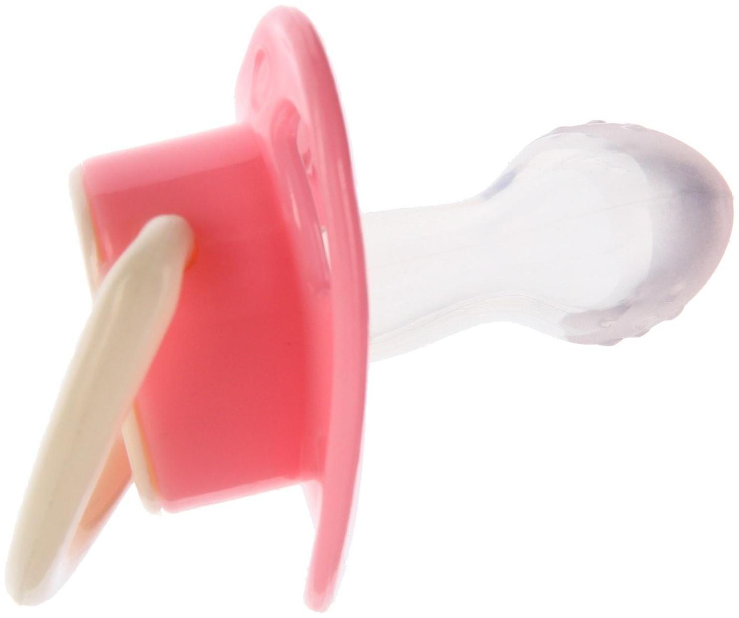 Соска-пустышка анатомическая, силикон, от 0 мес., цвет розовый