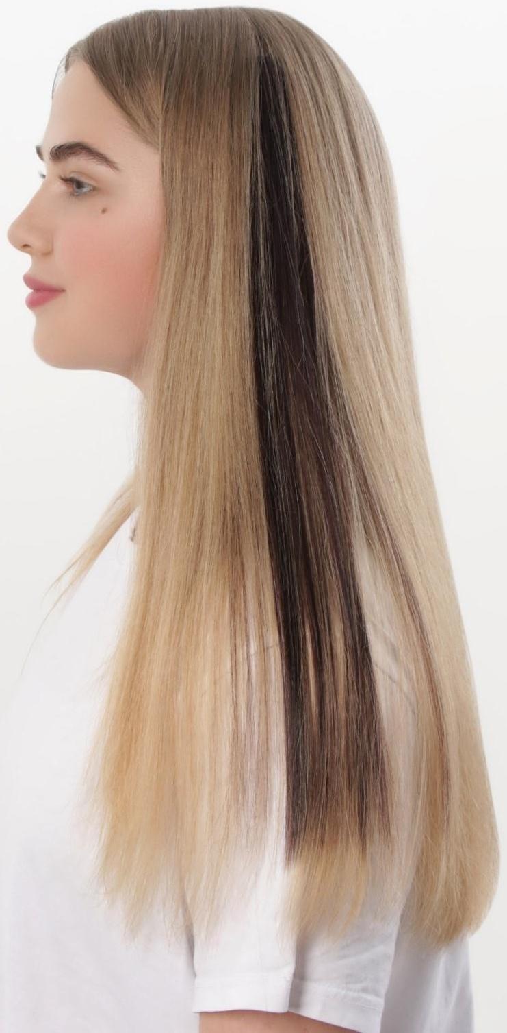 Локон накладной, прямой волос, на заколке, 50 см, 5 гр, цвет тёмно русый