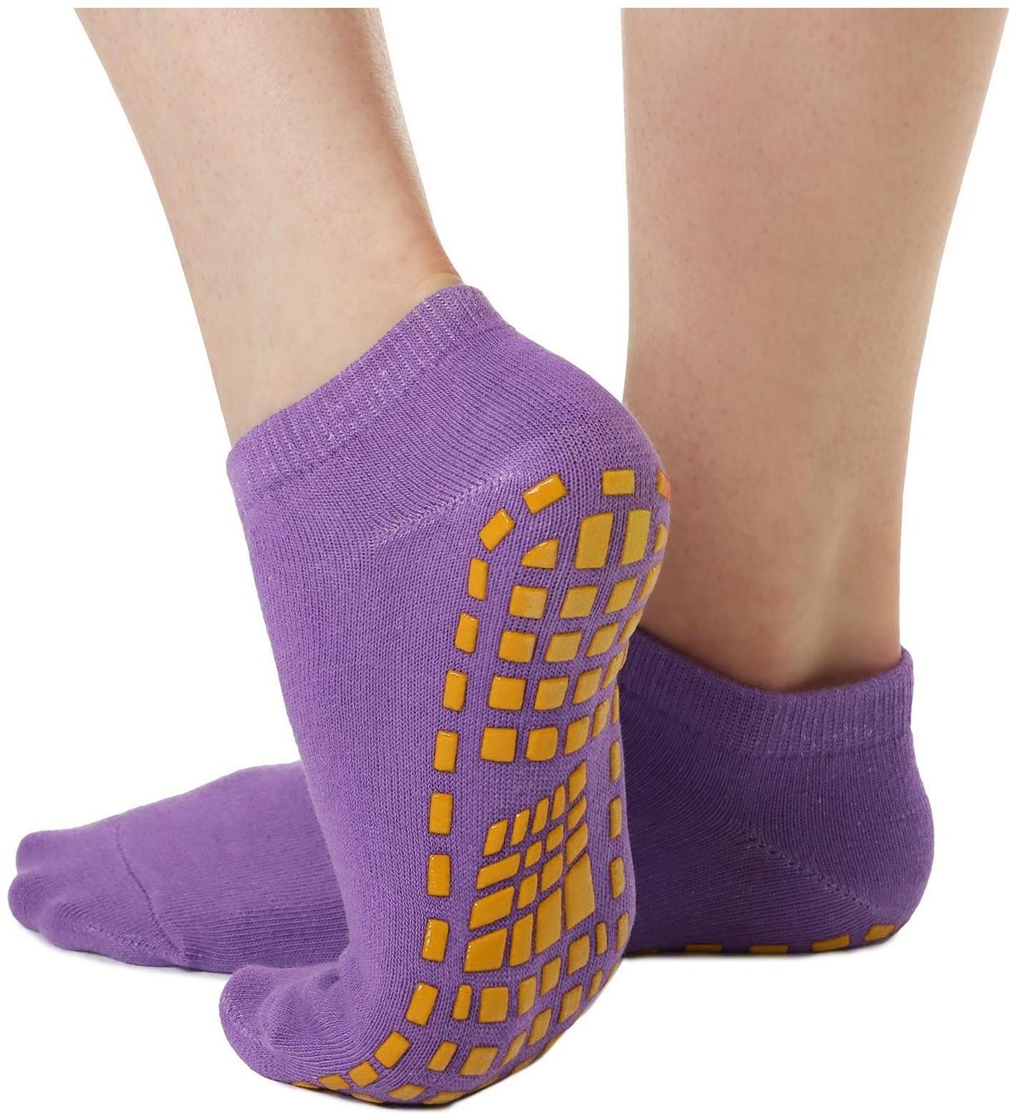 Носки для йоги прорезиненные, размер 36-41, прорезиненные, цвет фиолетовый