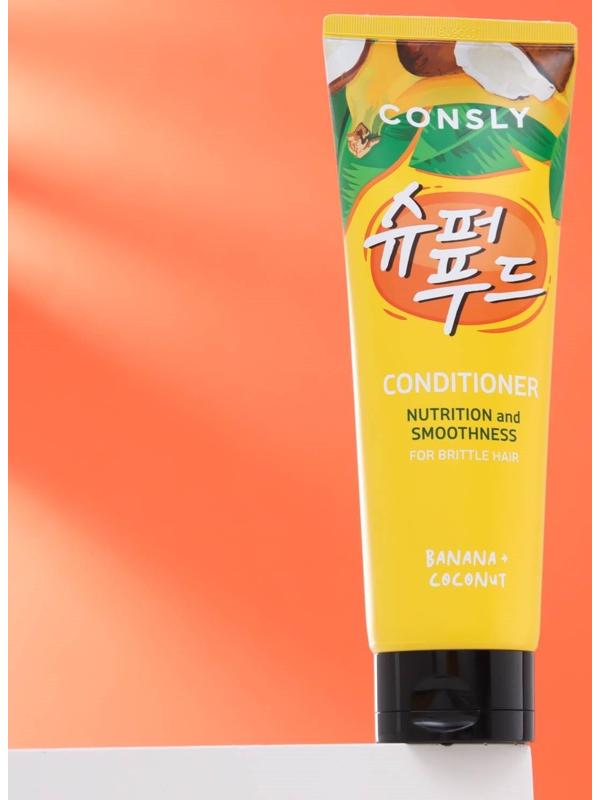 Питательный и разглаживающий кондиционер Consly с экстрактом банана и кокосовой водой, 250мл