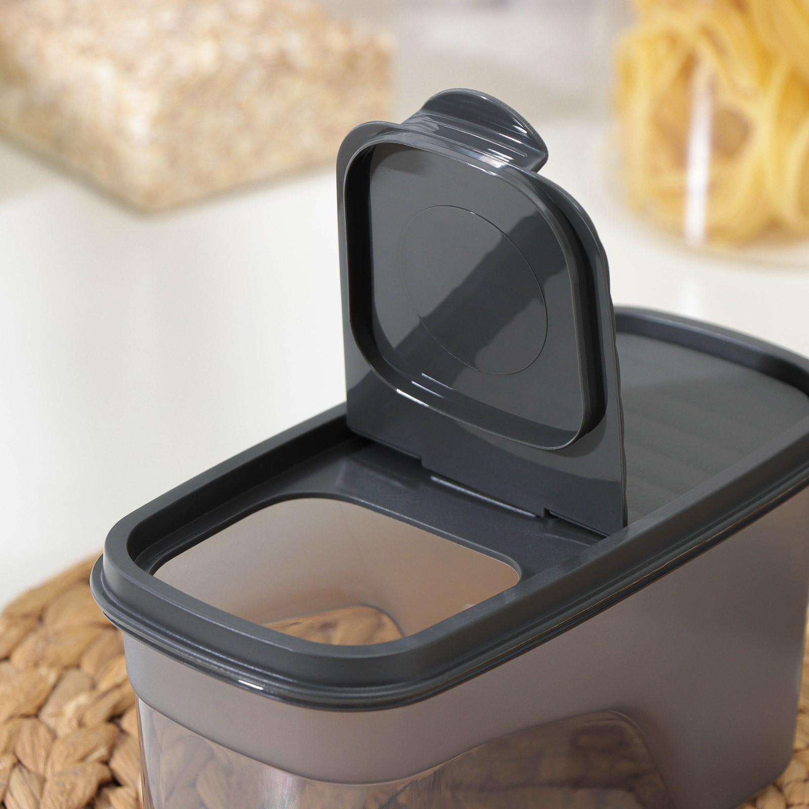 Ёмкость для сыпучих продуктов «Бест», 1 л, 9,5×19×9,5 см, цвет графитовый