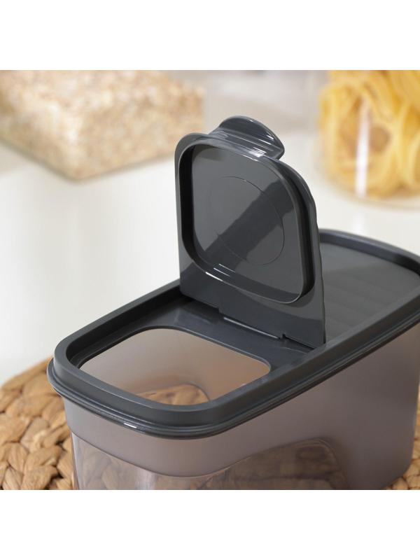 Ёмкость для сыпучих продуктов «Бест», 1 л, 9,5×19×9,5 см, цвет графитовый