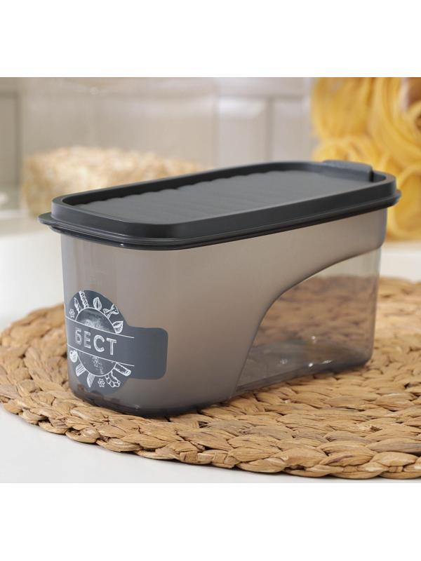 Ёмкость для сыпучих продуктов «Бест», 1 л, 9,5×19×9,5 см, цвет графитовый