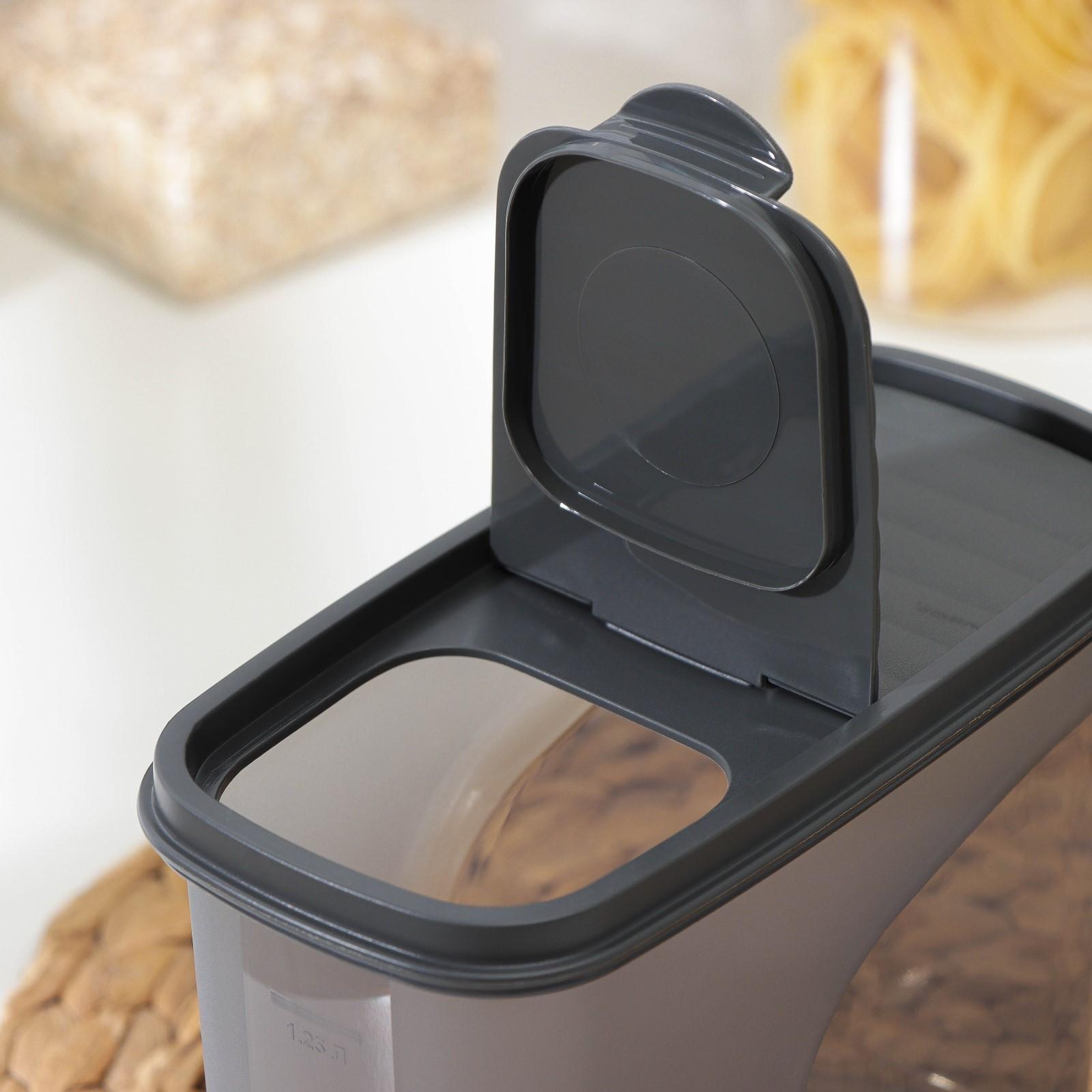 Ёмкость для сыпучих продуктов «Бест», 1,5 л, 9,5×19×14 см, цвет графитовый