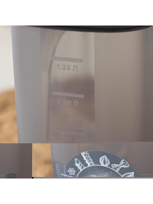 Ёмкость для сыпучих продуктов «Бест», 1,5 л, 9,5×19×14 см, цвет графитовый