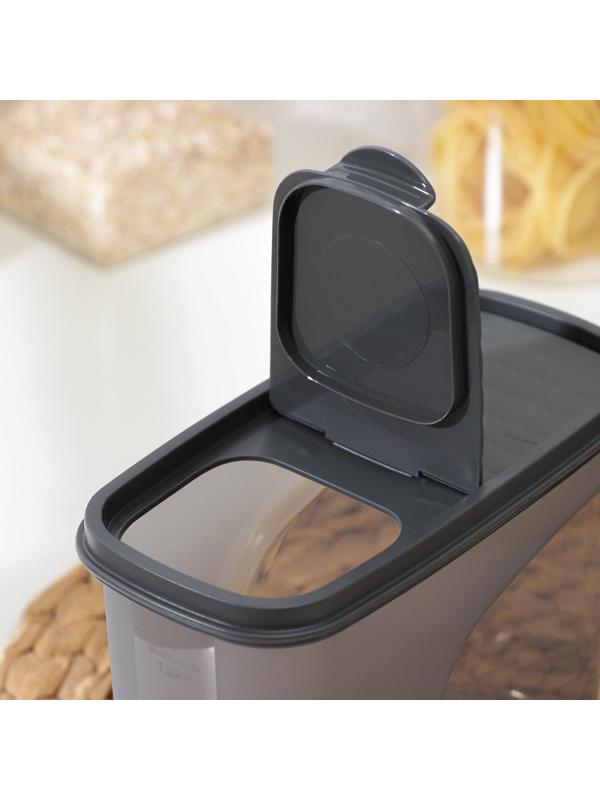 Ёмкость для сыпучих продуктов «Бест», 1,5 л, 9,5×19×14 см, цвет графитовый