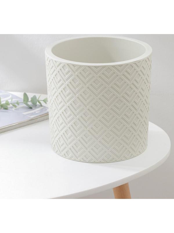 Кашпо для цветов со вставкой «Этна», 3,4 л, d=20 см, h=19 см, цвет белый