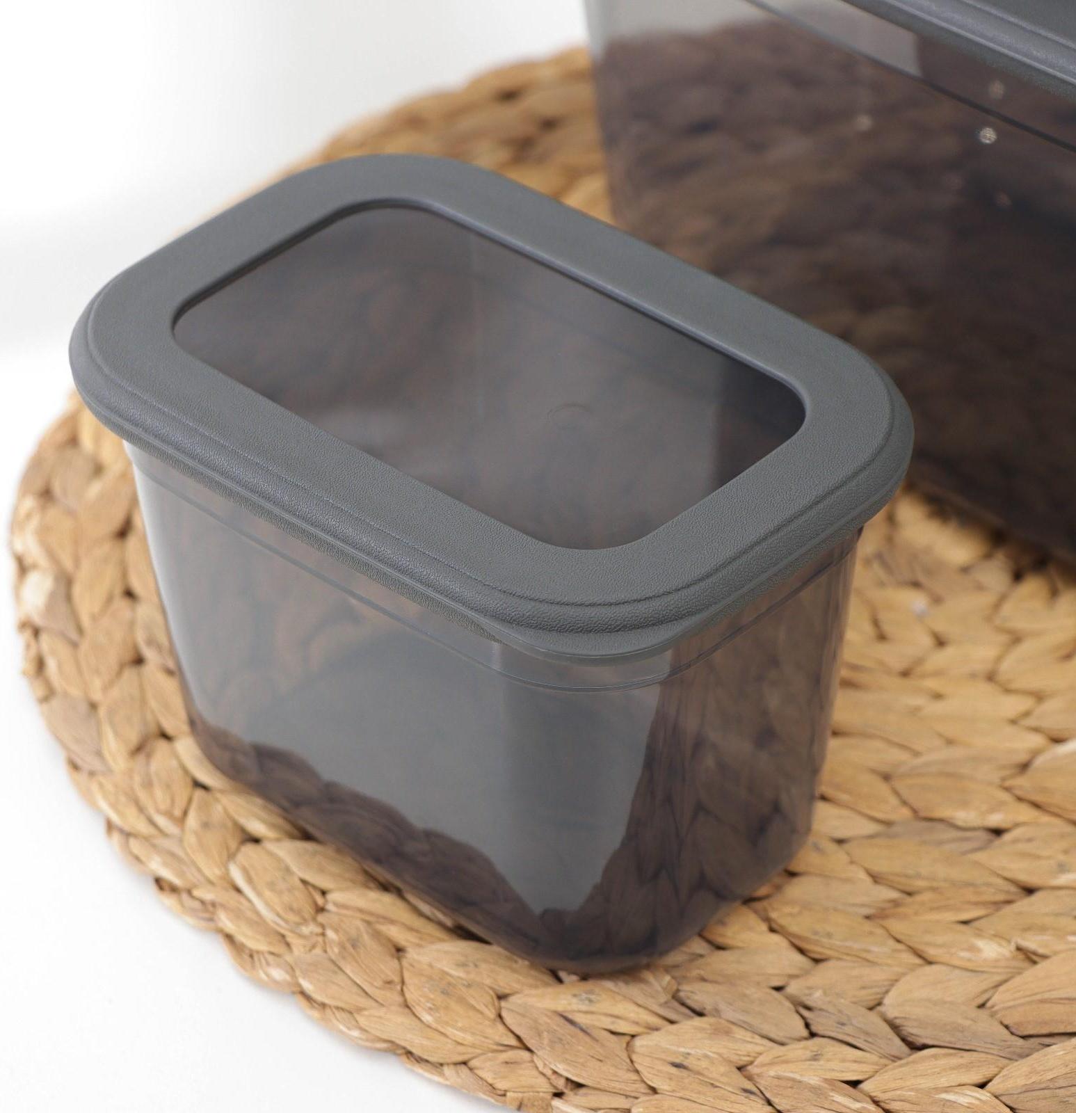 Набор ёмкостей для сыпучих продуктов «Респект», 3 шт, 0,8 л, 1,3 л, 2,3 л, цвет графитовый