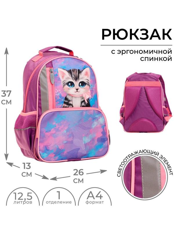 Рюкзак школьный, 37 х 26 х 13 см, эргономичная спинка, Calligrata ОРТ 