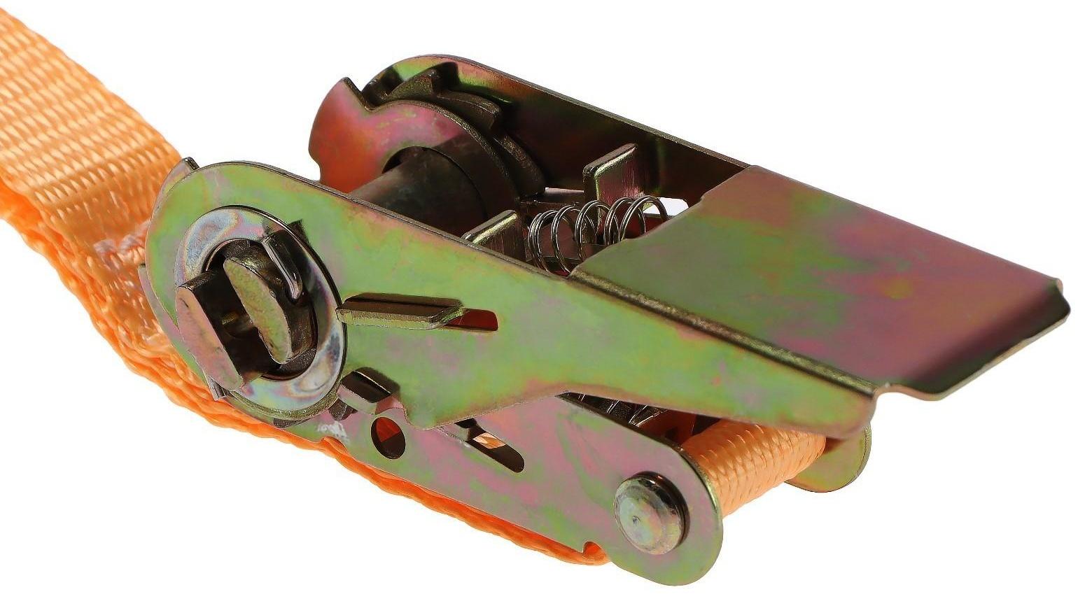 Стяжка груза с механизмом, ширина ленты 25 мм, нагрузка 800 кг, длина 6 м