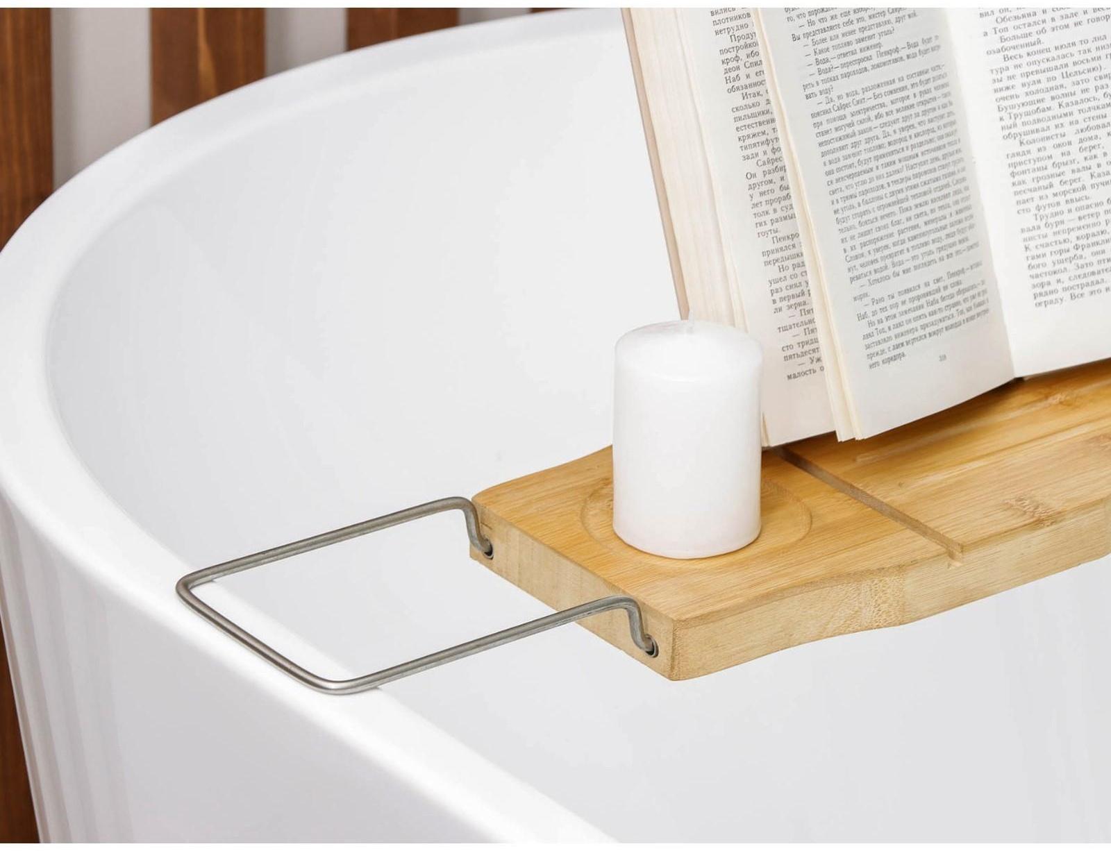 Полка для ванной SAVANNA SPA, 74-95×20,3×2,5 см, бамбук