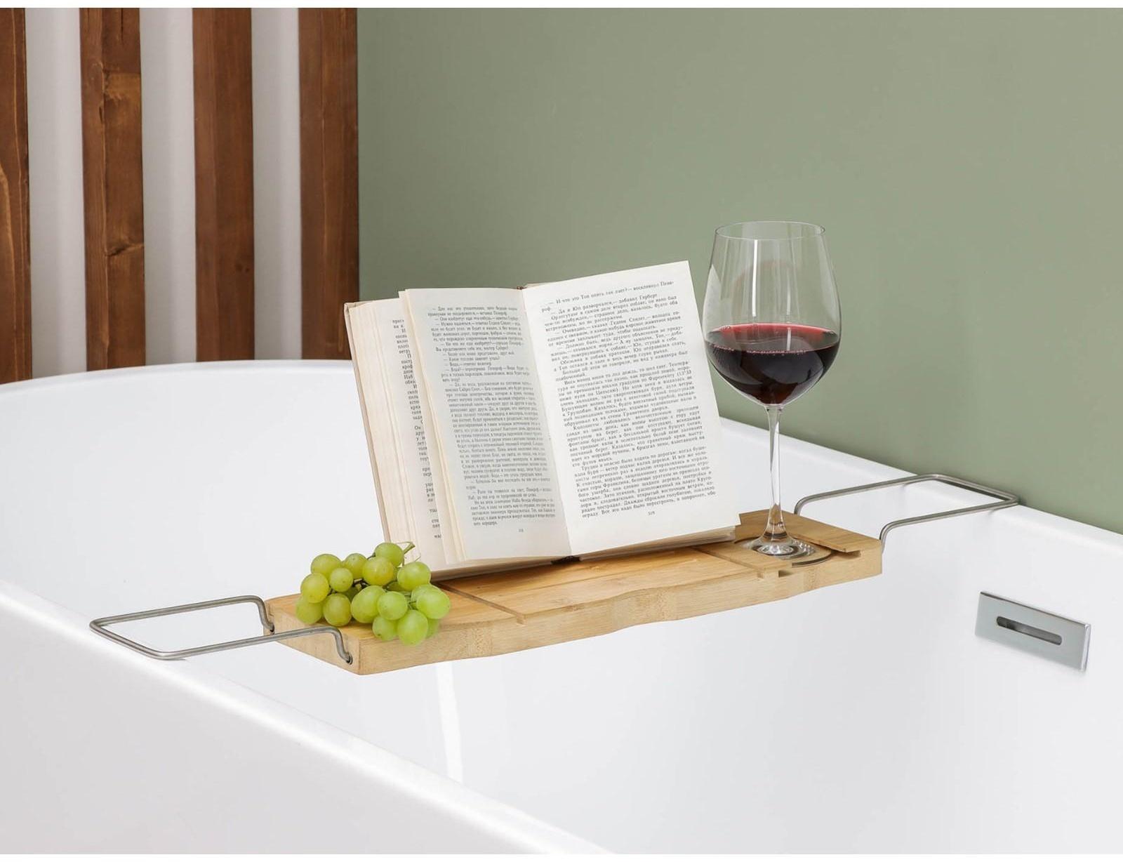 Полка для ванной SAVANNA SPA, 74-95×20,3×2,5 см, бамбук