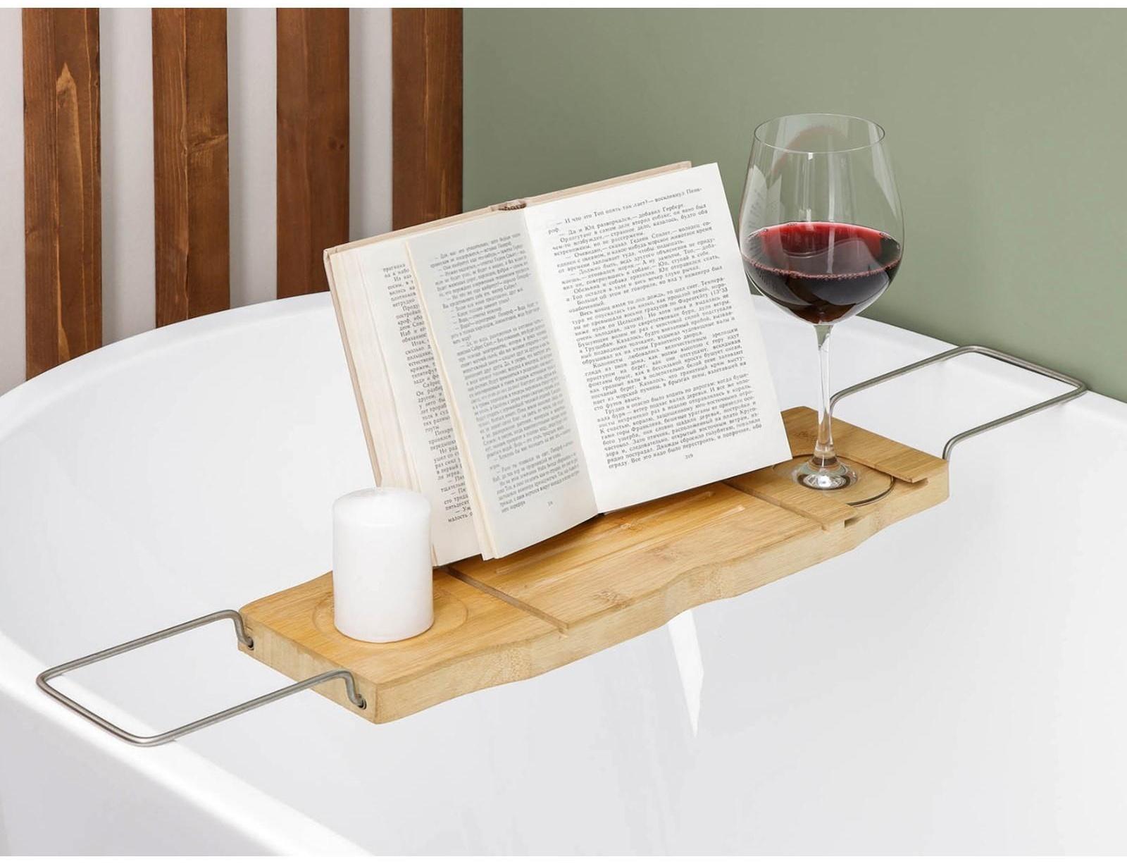 Полка для ванной SAVANNA SPA, 74-95×20,3×2,5 см, бамбук