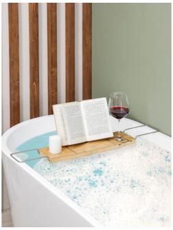 Полка для ванной SAVANNA SPA, 74-95×20,3×2,5 см, бамбук