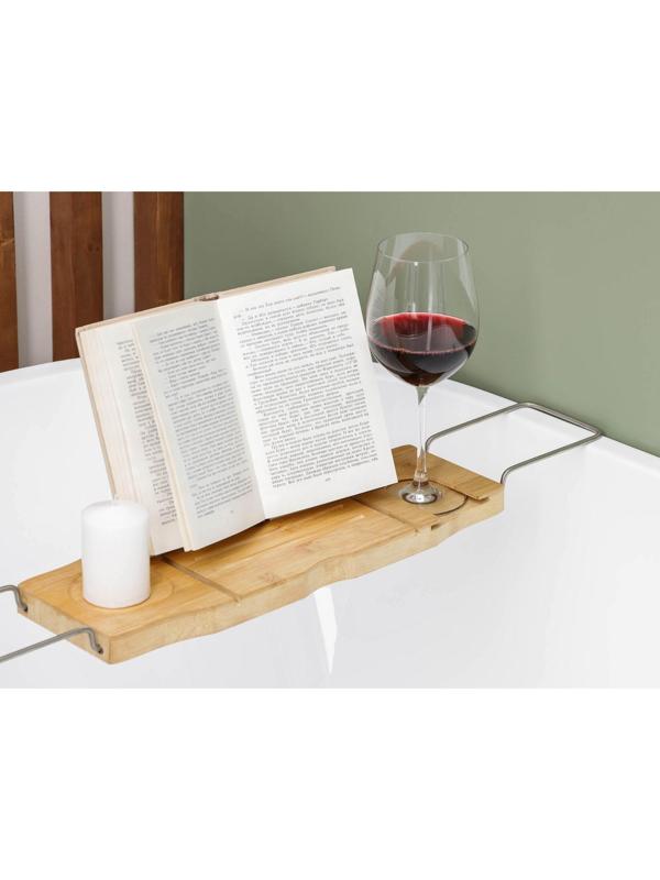 Полка для ванной SAVANNA SPA, 74-95×20,3×2,5 см, бамбук