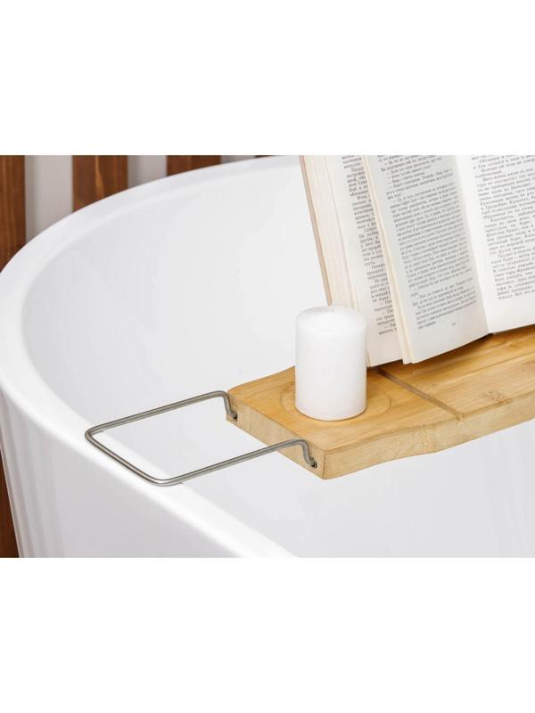 Полка для ванной SAVANNA SPA, 74-95×20,3×2,5 см, бамбук