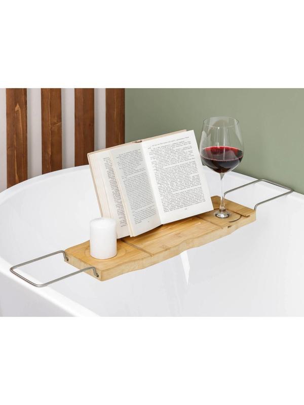 Полка для ванной SAVANNA SPA, 74-95×20,3×2,5 см, бамбук