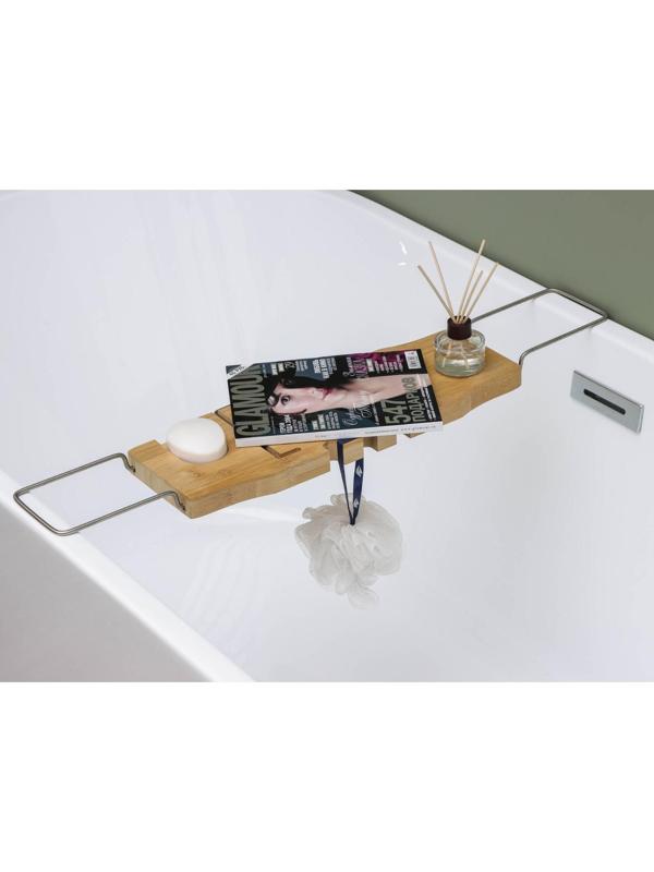 Полка для ванной SAVANNA SPA, 74-95×20,3×2,5 см, бамбук