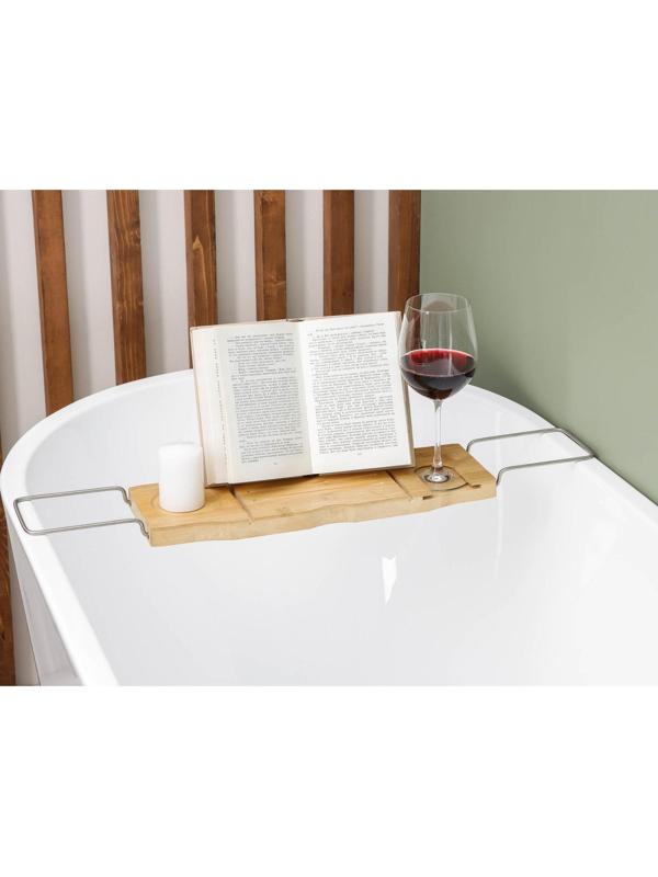 Полка для ванной SAVANNA SPA, 74-95×20,3×2,5 см, бамбук