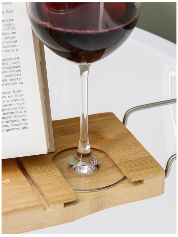 Полка для ванной SAVANNA SPA, 74-95×20,3×2,5 см, бамбук