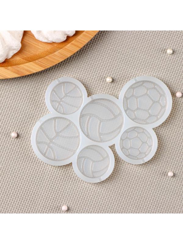 Силиконовая форма «Мячи», 12,5×9 см, ячейки d=4 см, d=3 см, цвет прозрачный