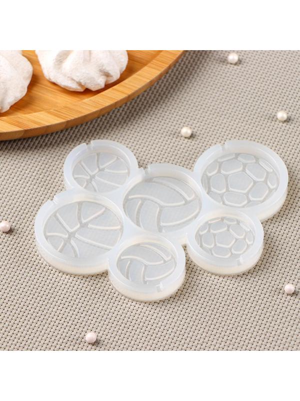 Силиконовая форма «Мячи», 12,5×9 см, ячейки d=4 см, d=3 см, цвет прозрачный