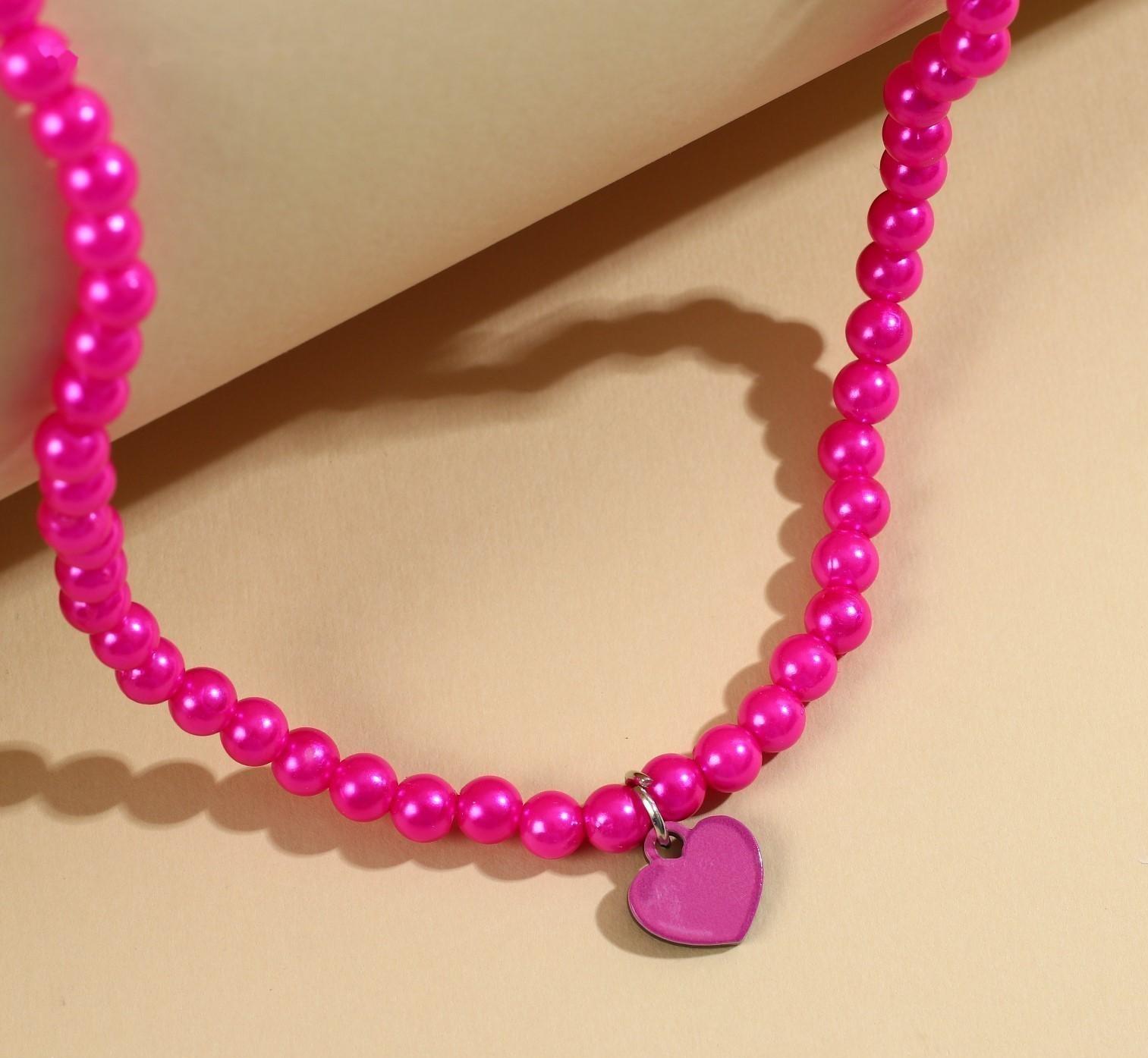 Набор бижутерии «Love» бусы и серьги-клипсы