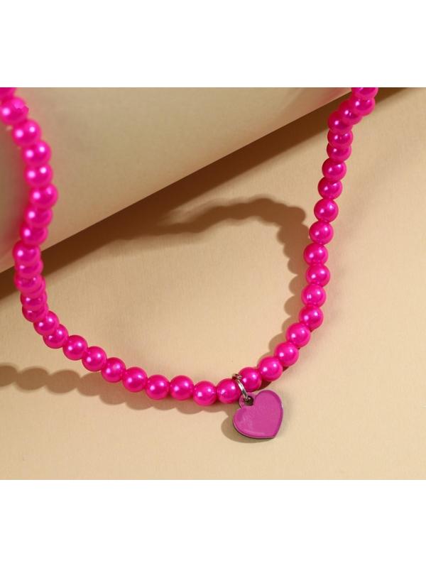 Набор бижутерии «Love» бусы и серьги-клипсы