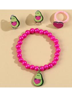 Набор бижутерии «Модно, стильно, авокадно » браслет, серьги, кольцо