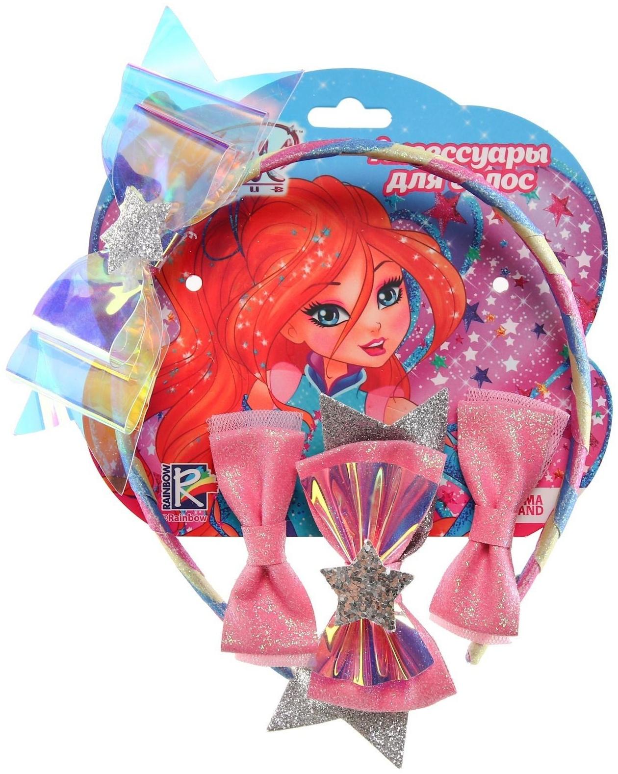 Аксессуары для волос, ободок, заколки 3 шт, WINX