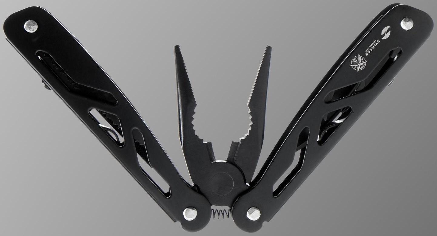 Мультитул Stinger с нейлоновым чехлом, 12 функций, сталь, алюминий, чёрный