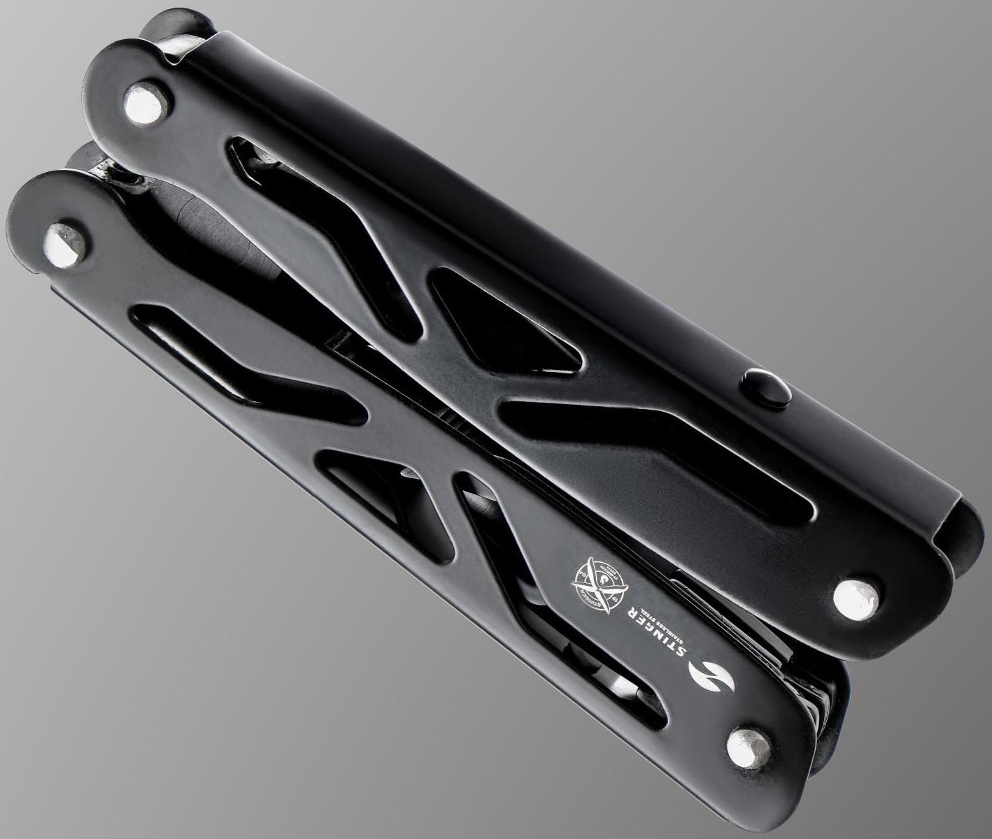 Мультитул Stinger с нейлоновым чехлом, 12 функций, сталь, алюминий, чёрный