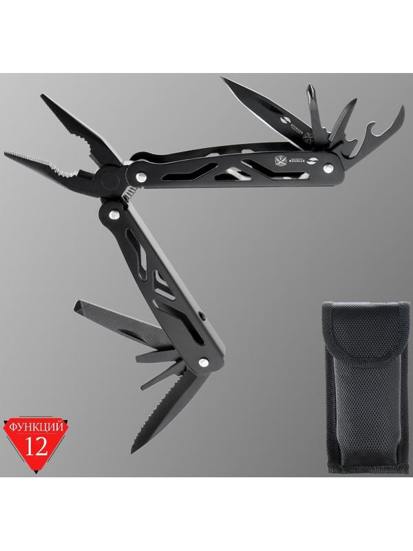 Мультитул Stinger с нейлоновым чехлом, 12 функций, сталь, алюминий, чёрный
