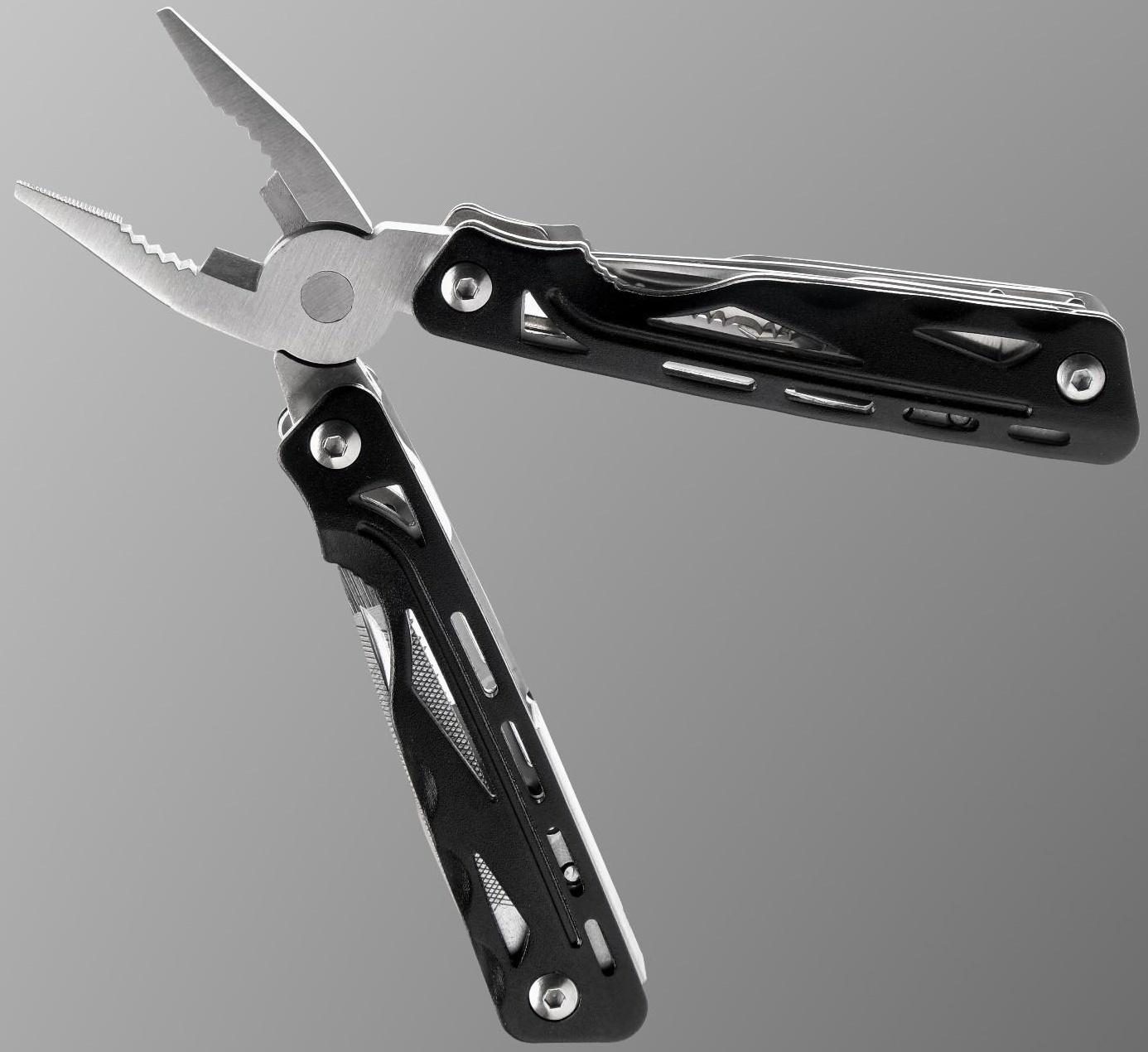 Мультитул Stinger с нейлоновым чехлом, 9 функций, сталь, алюминий, серебристо-чёрный