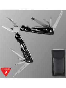 Мультитул Stinger с нейлоновым чехлом, 9 функций, сталь, алюминий, серебристо-чёрный