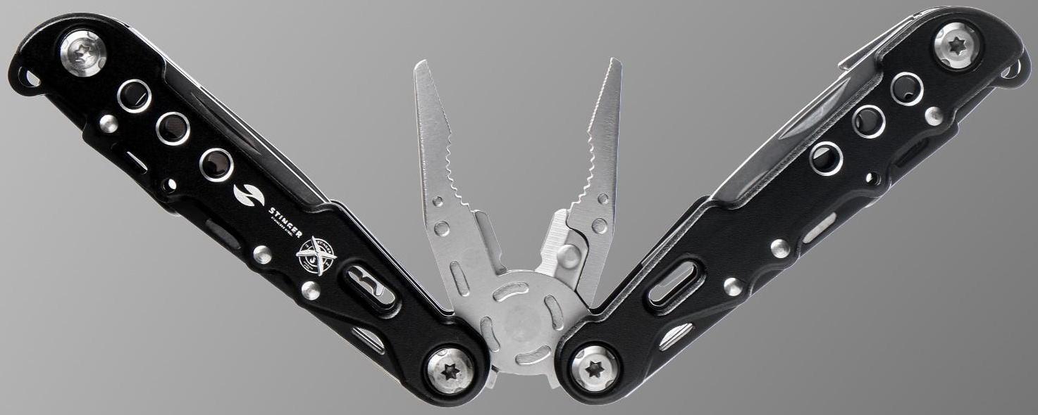 Мультитул Stinger с нейлоновым чехлом, 9 функций, сталь, алюминий, чёрный