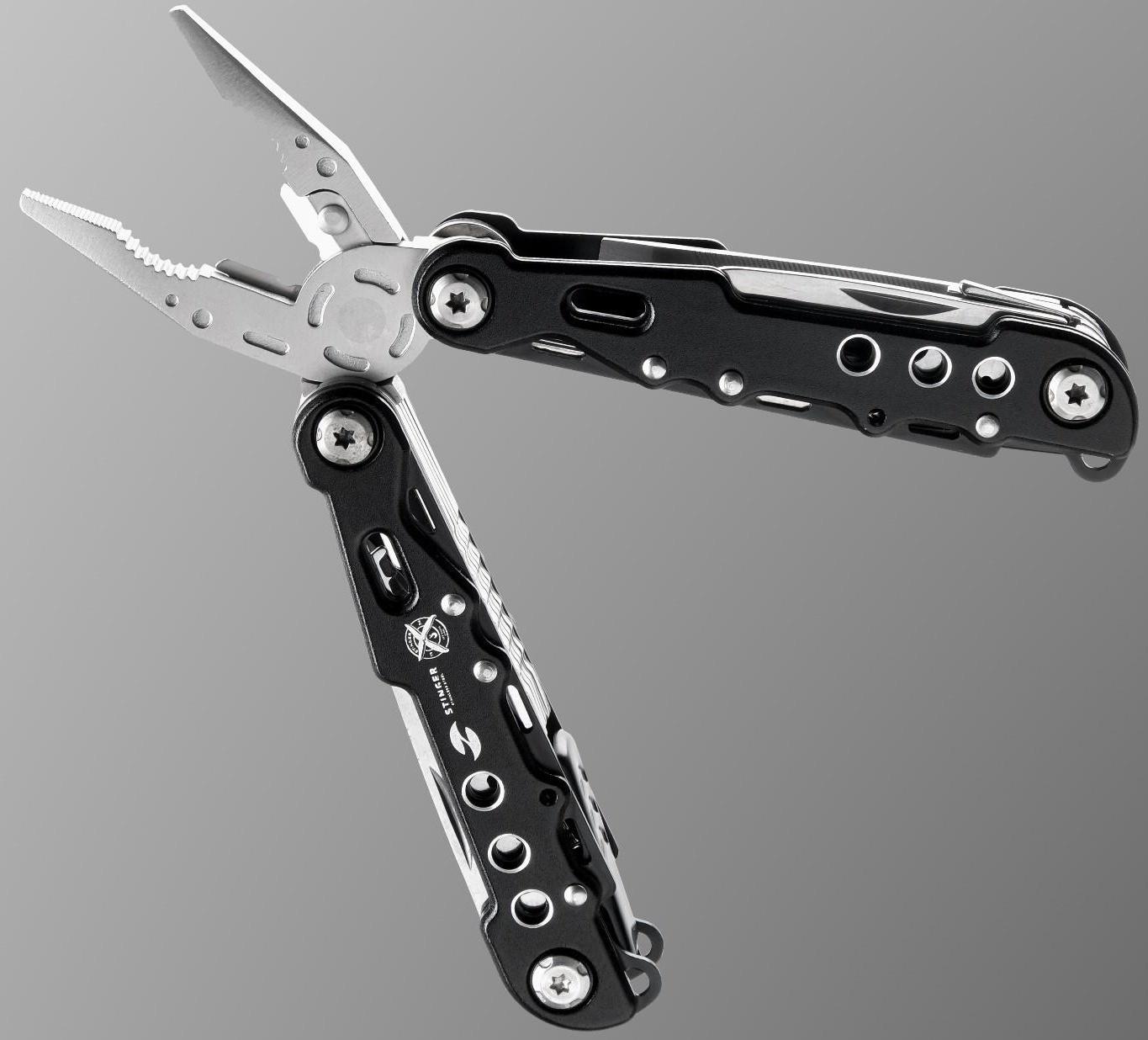 Мультитул Stinger с нейлоновым чехлом, 9 функций, сталь, алюминий, чёрный